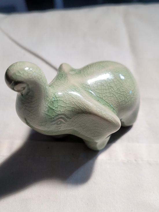 Other - Ceramic Elephant Figurine - Mint Green - Unbranded